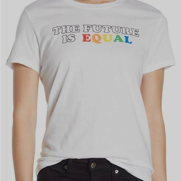 Prince Peter Collection Women's White Short-Sleeve The FUTURE is Equal Tee Shirt - Picture 1 of 4